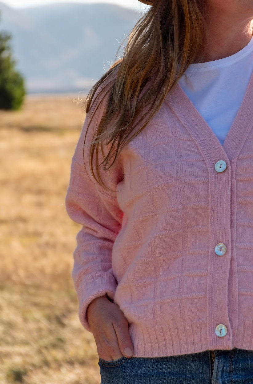 check cardigan