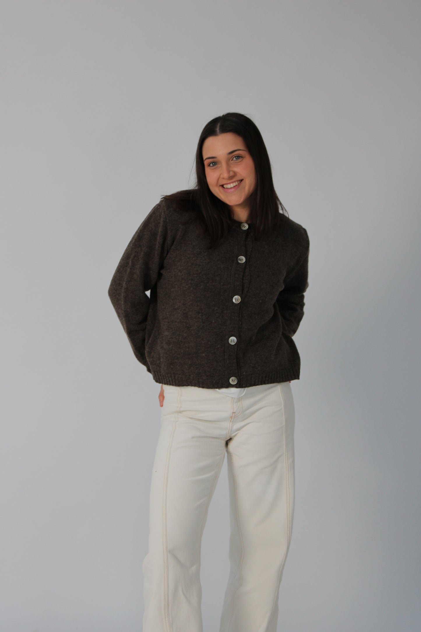 crew neck cardi